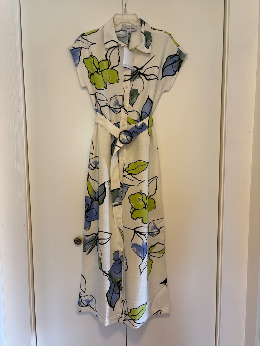 Jumpsuit in White, Blue & Green